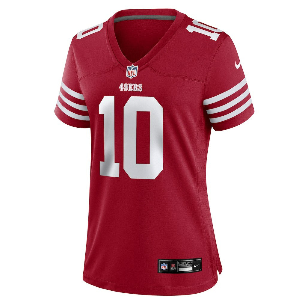 Mac Jones San Francisco 49ers Women's Team Game Jersey - Scarlet | Nike sale
