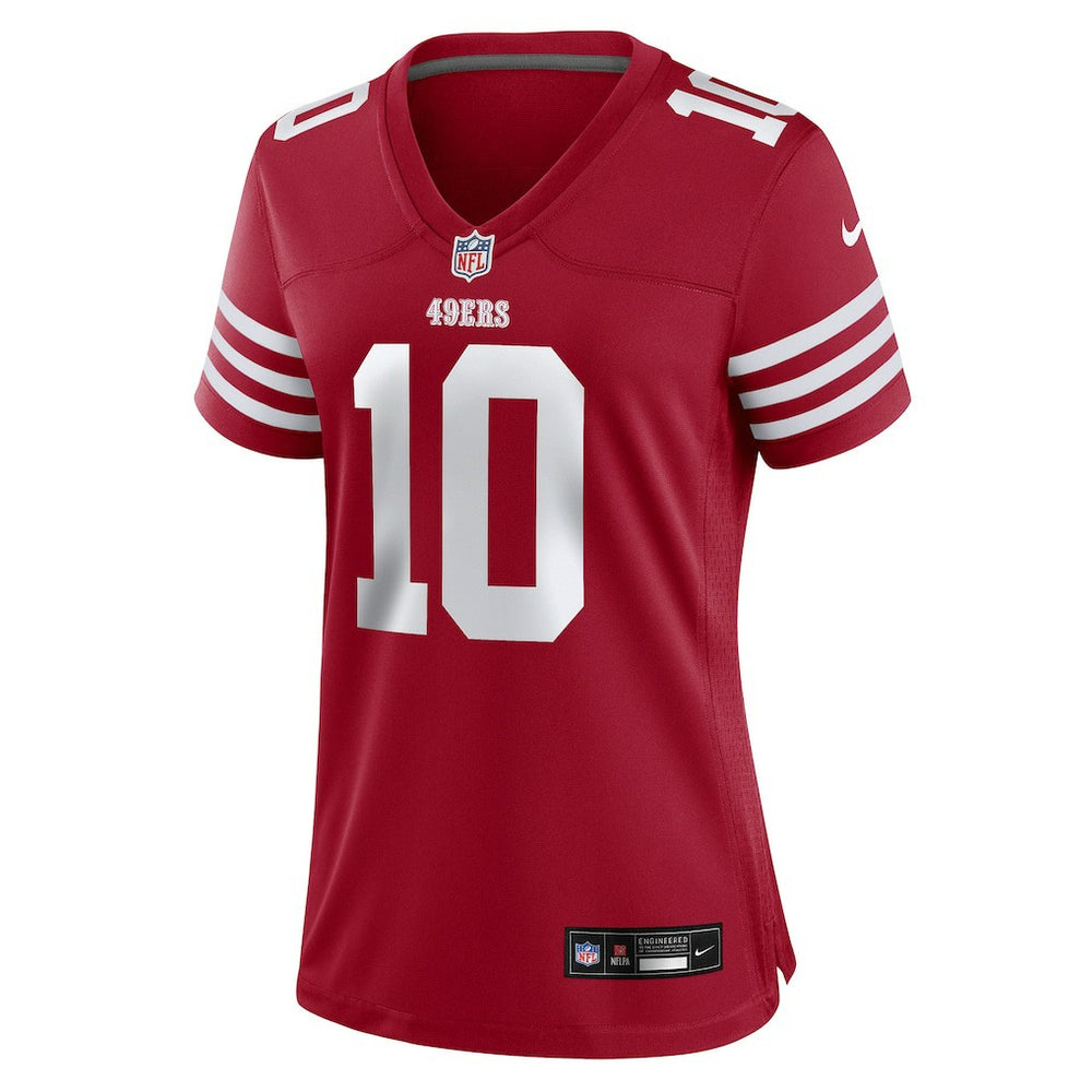 Mac Jones San Francisco 49ers Women's Team Game Jersey - Scarlet | Nike sale