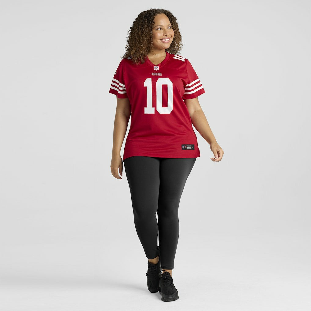 Mac Jones San Francisco 49ers Women's Team Game Jersey - Scarlet | Nike sale