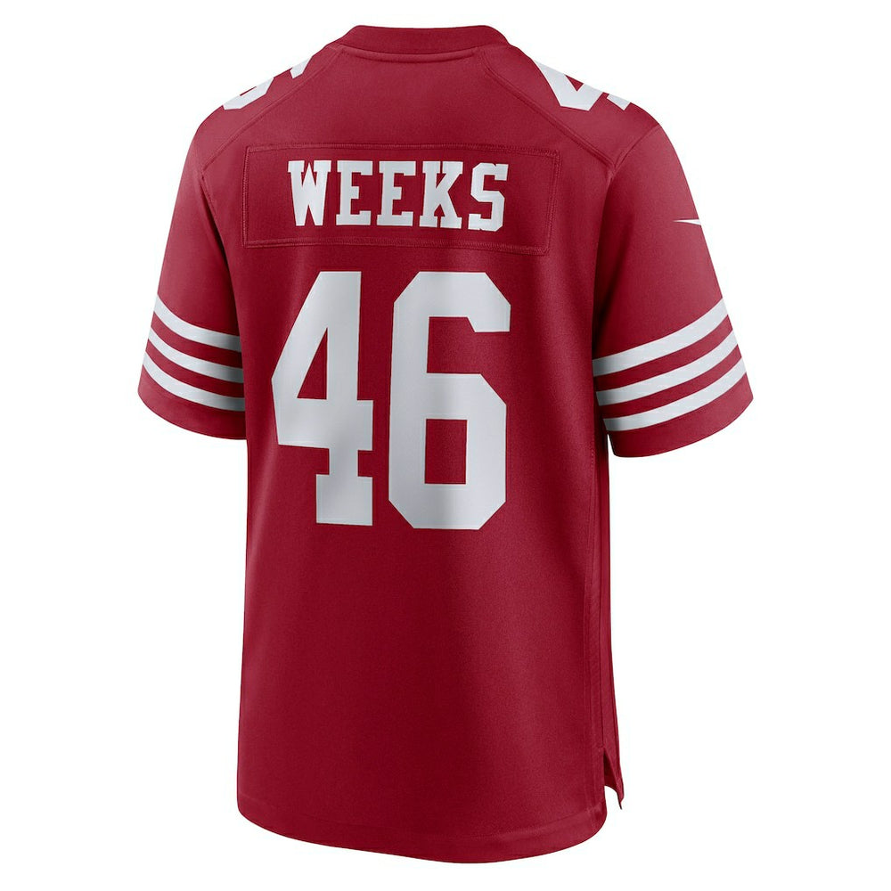 Jon Weeks San Francisco 49ers Team Game Jersey - Scarlet | Nike for sale