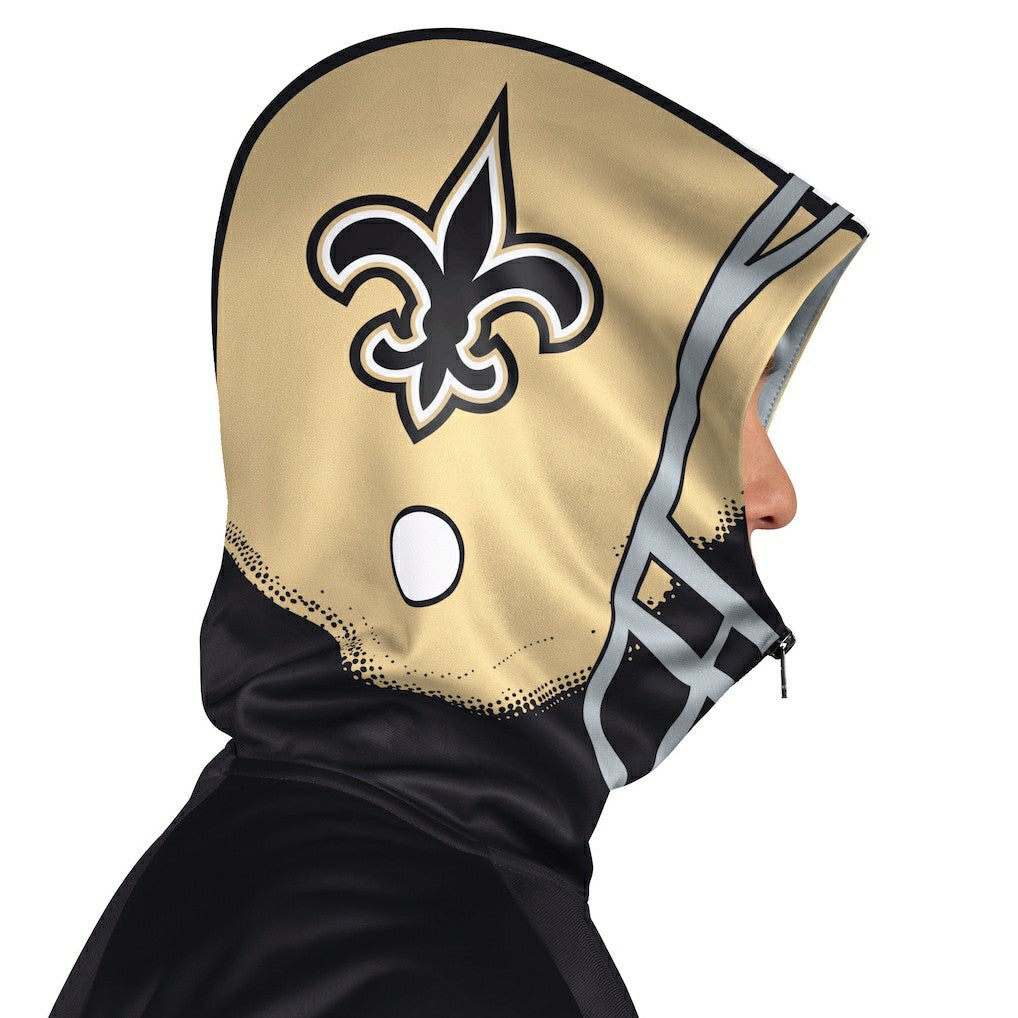 New Orleans Saints Pro Player Helmet Full-Zip Hooded Track Jacket - Black/Gold online