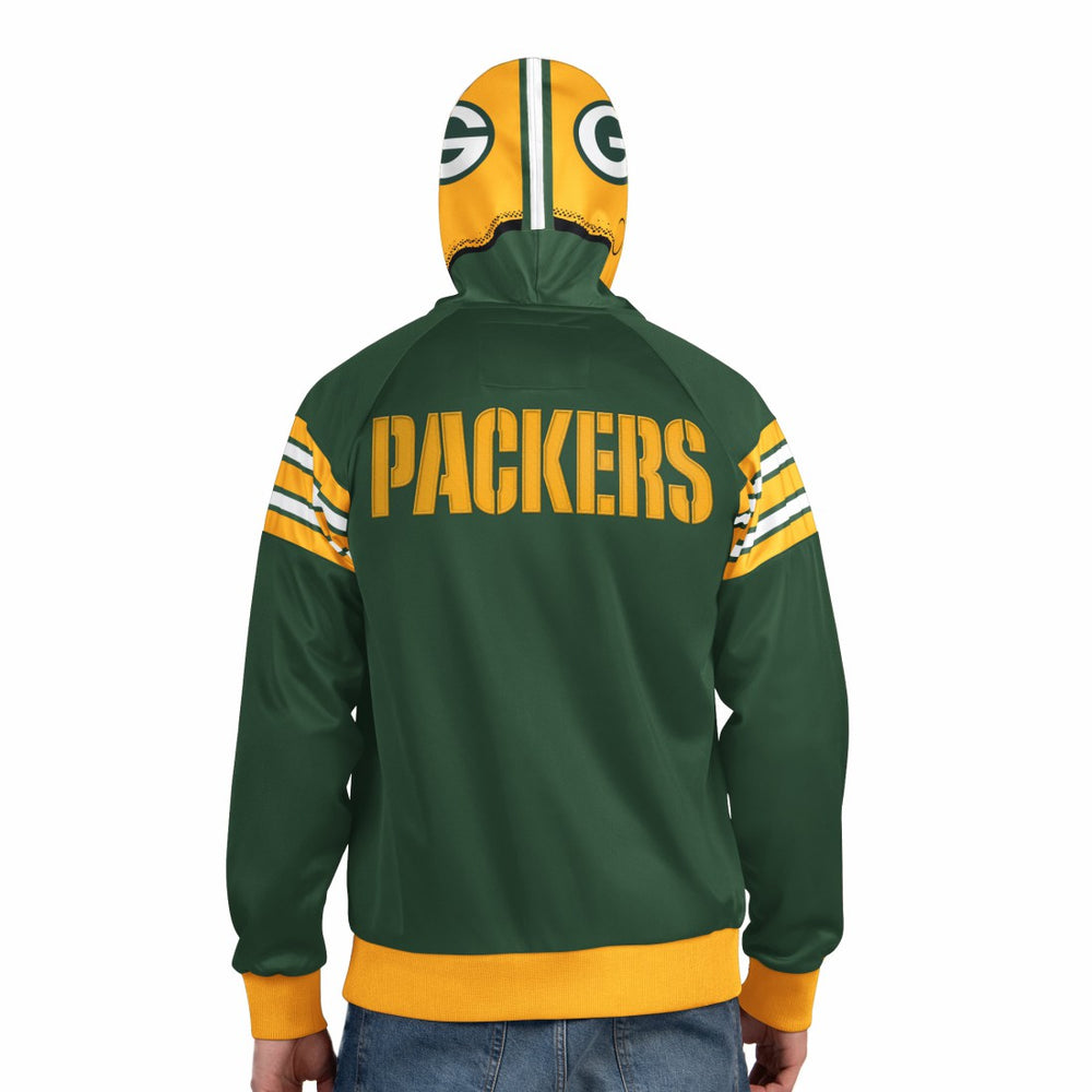 Green Bay Packers Pro Player Helmet Full-Zip Hooded Track Jacket - Green/Gold for sale