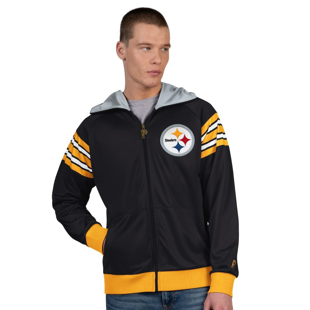 Pittsburgh Steelers Pro Player Helmet Full-Zip Hooded Track Jacket - Black/Gold outlet