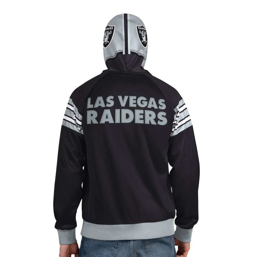 Las Vegas Raiders Pro Player Helmet Full-Zip Hooded Track Jacket - Black/Silver sale