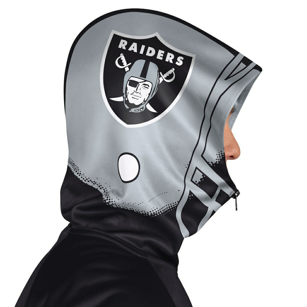 Las Vegas Raiders Pro Player Helmet Full-Zip Hooded Track Jacket - Black/Silver sale