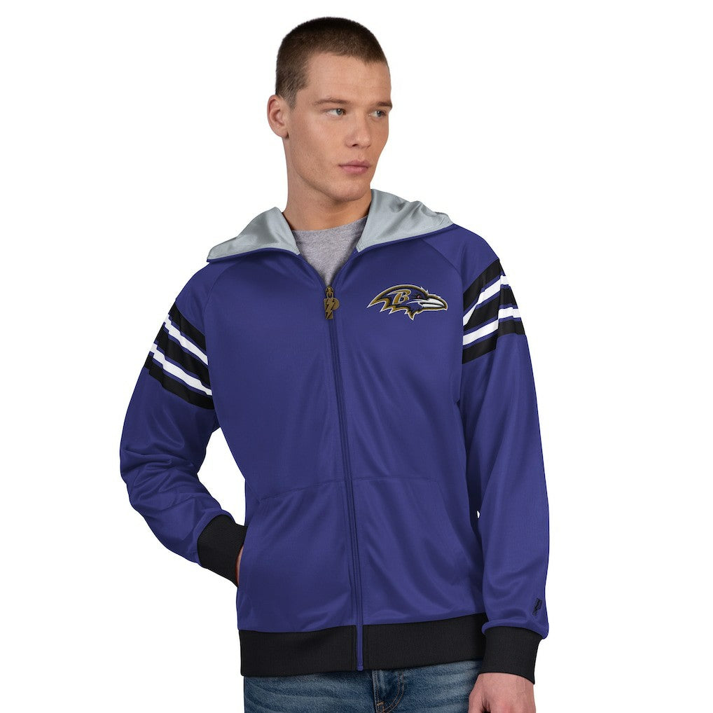Baltimore Ravens Pro Player Helmet Full-Zip Hooded Track Jacket - Purple/Black on sale
