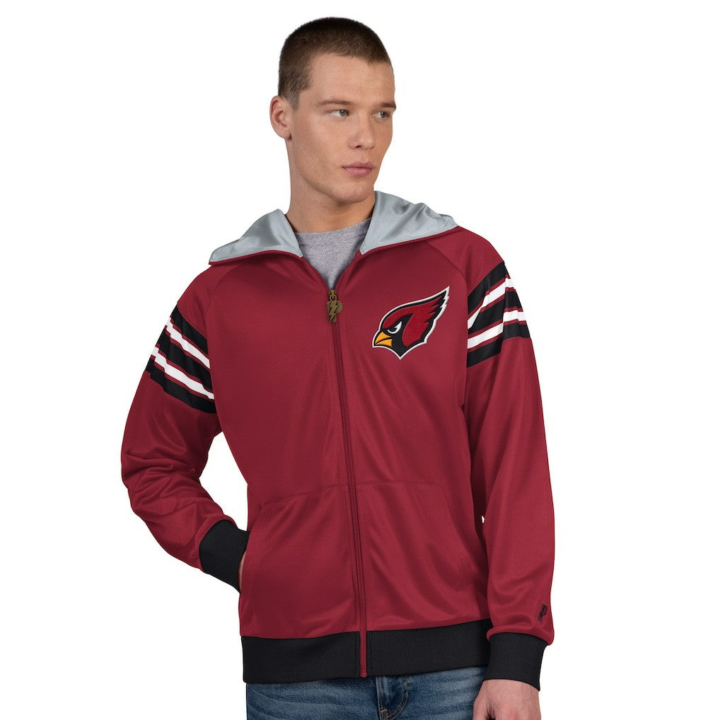 Arizona Cardinals Pro Player Helmet Full-Zip Hooded Track Jacket - Cardinal/White online