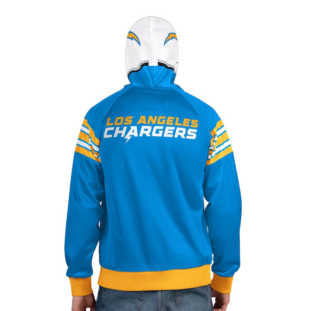Los Angeles Chargers Pro Player Helmet Full-Zip Hooded Track Jacket - Powder Blue/White cheap