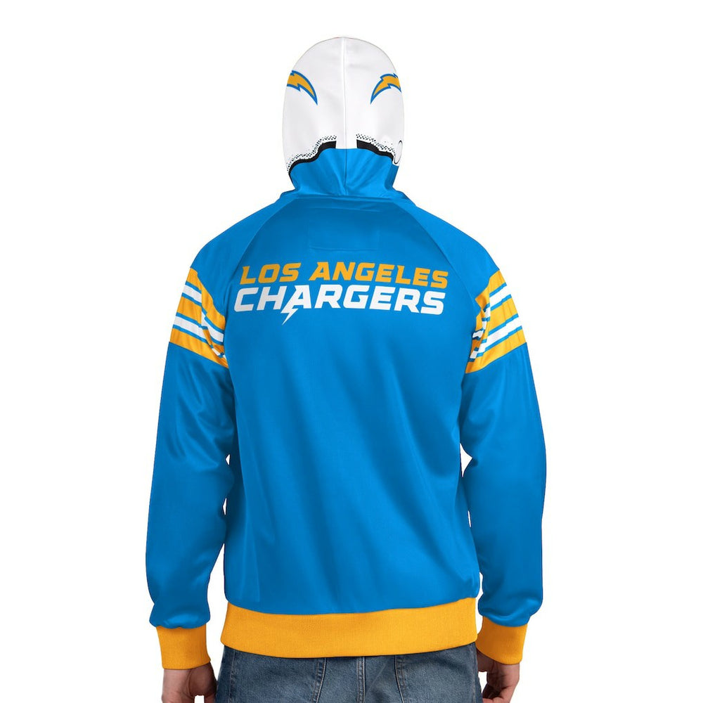 Los Angeles Chargers Pro Player Helmet Full-Zip Hooded Track Jacket - Powder Blue/White cheap