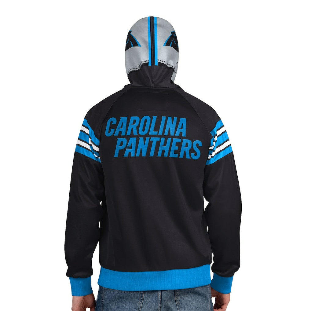 Carolina Panthers Pro Player Helmet Full-Zip Hooded Track Jacket - Black/Silver for sale