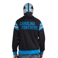 Carolina Panthers Pro Player Helmet Full-Zip Hooded Track Jacket - Black/Silver for sale