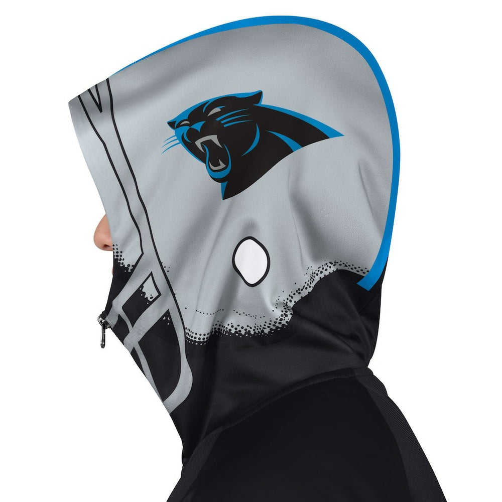 Carolina Panthers Pro Player Helmet Full-Zip Hooded Track Jacket - Black/Silver for sale