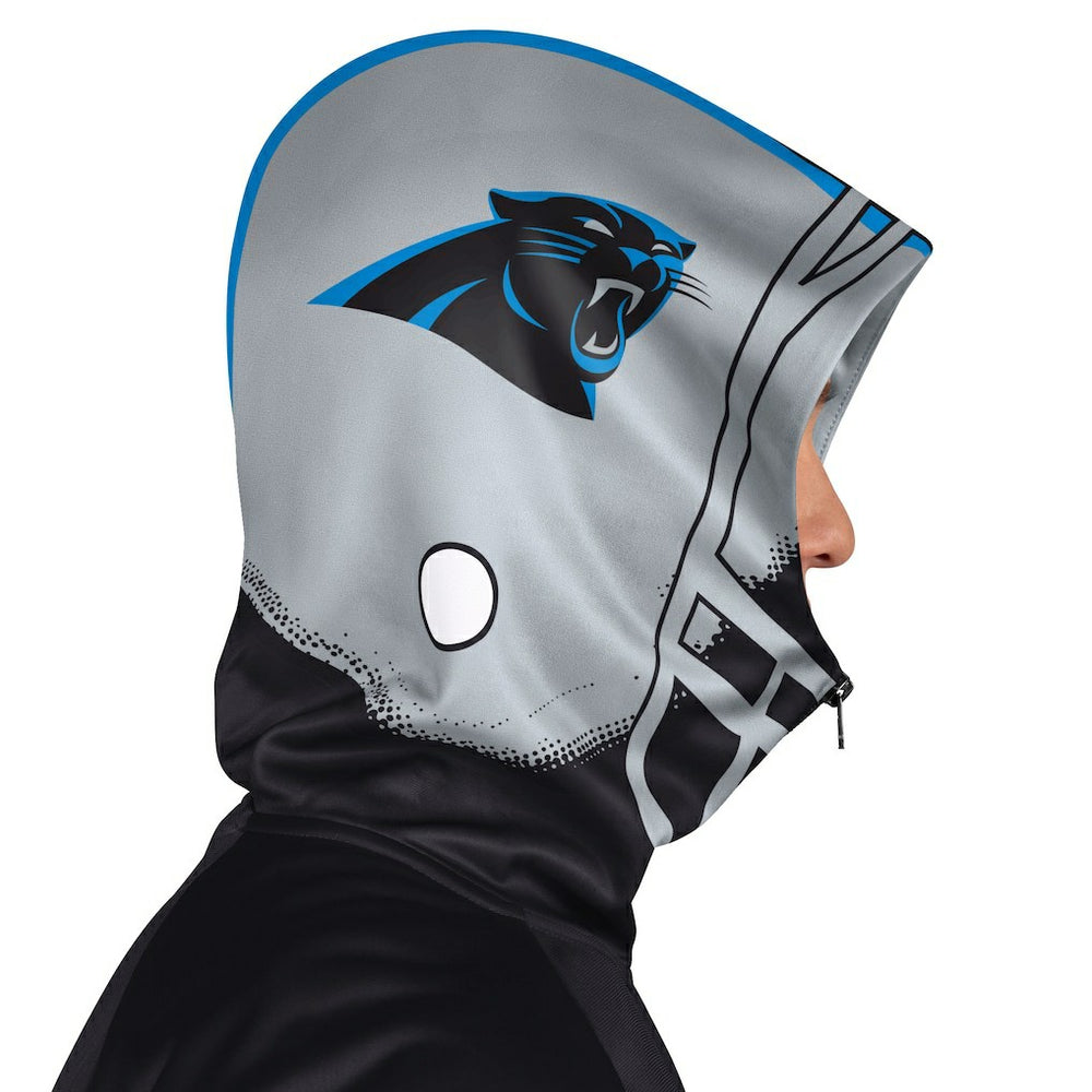 Carolina Panthers Pro Player Helmet Full-Zip Hooded Track Jacket - Black/Silver for sale