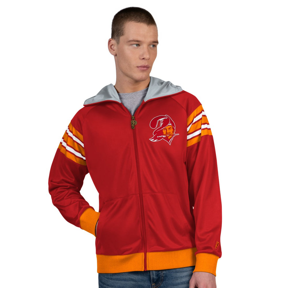 Tampa Bay Buccaneers Pro Player Retro Helmet Full-Zip Hooded Track Jacket - Red/Orange on sale
