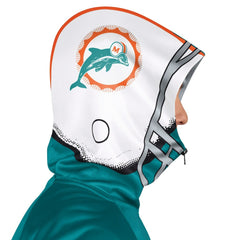 Miami Dolphins Pro Player Retro Helmet Full-Zip Hooded Track Jacket - Aqua/Coral discount
