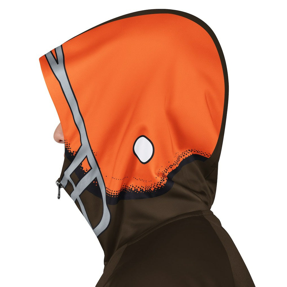 Cleveland Browns Pro Player Retro Helmet Full-Zip Hooded Track Jacket - Brown/Orange discount