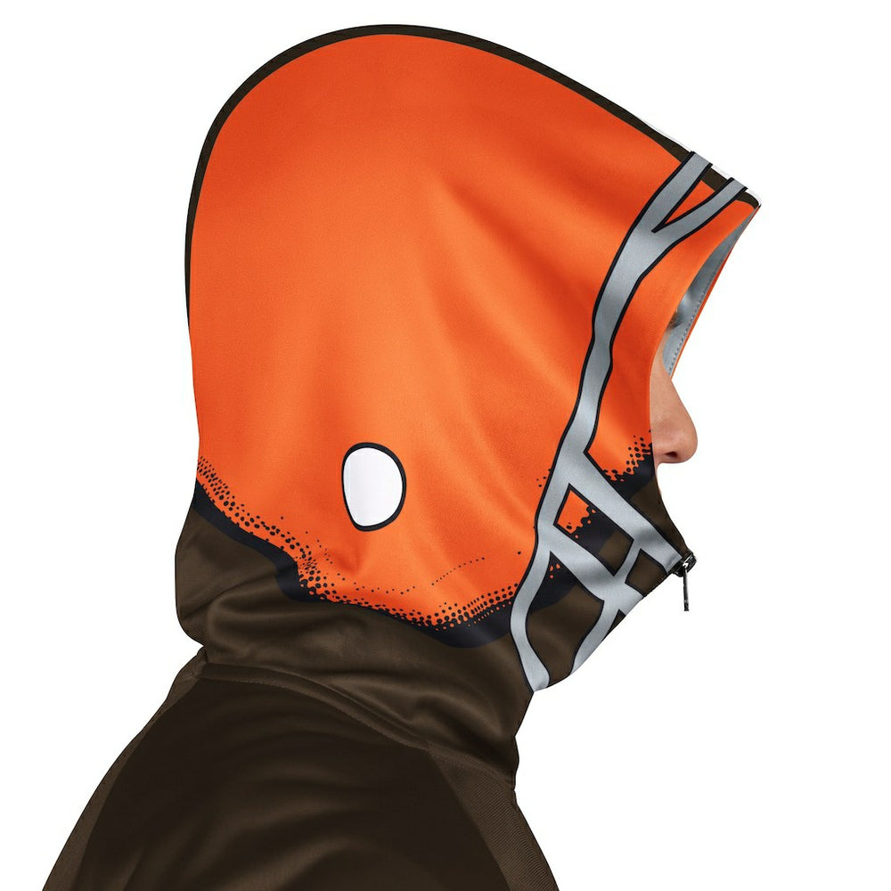 Cleveland Browns Pro Player Retro Helmet Full-Zip Hooded Track Jacket - Brown/Orange discount