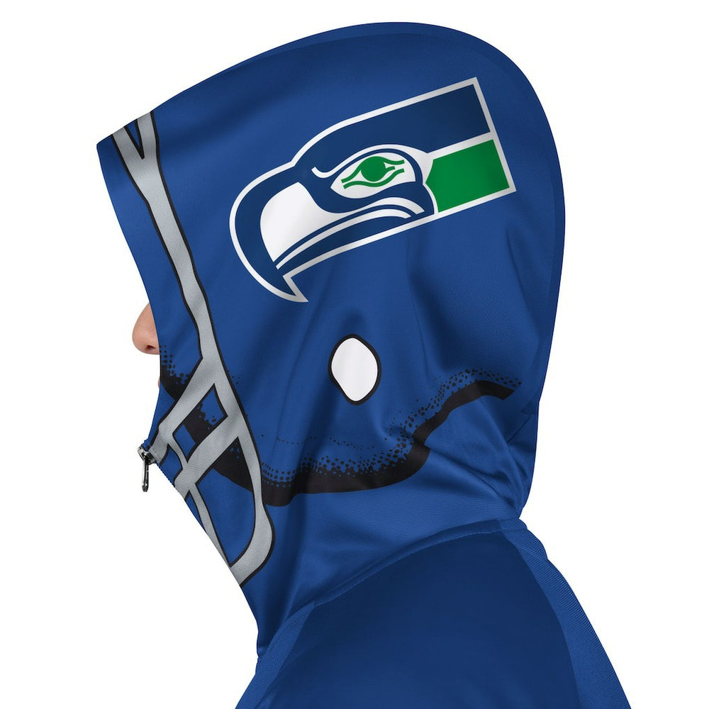Seattle Seahawks Pro Player Retro Helmet Full-Zip Hooded Track Jacket - Royal/Green outlet