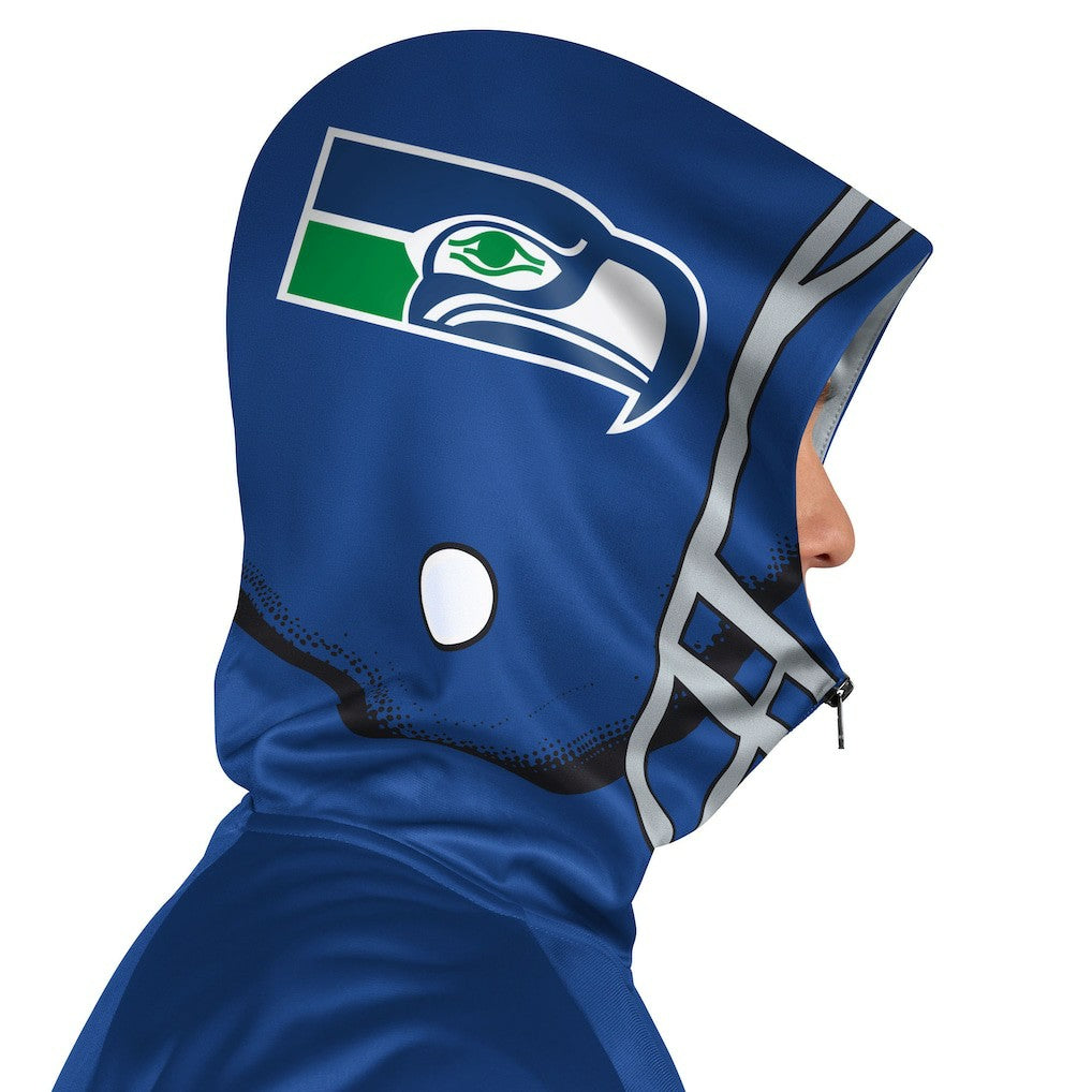 Seattle Seahawks Pro Player Retro Helmet Full-Zip Hooded Track Jacket - Royal/Green outlet