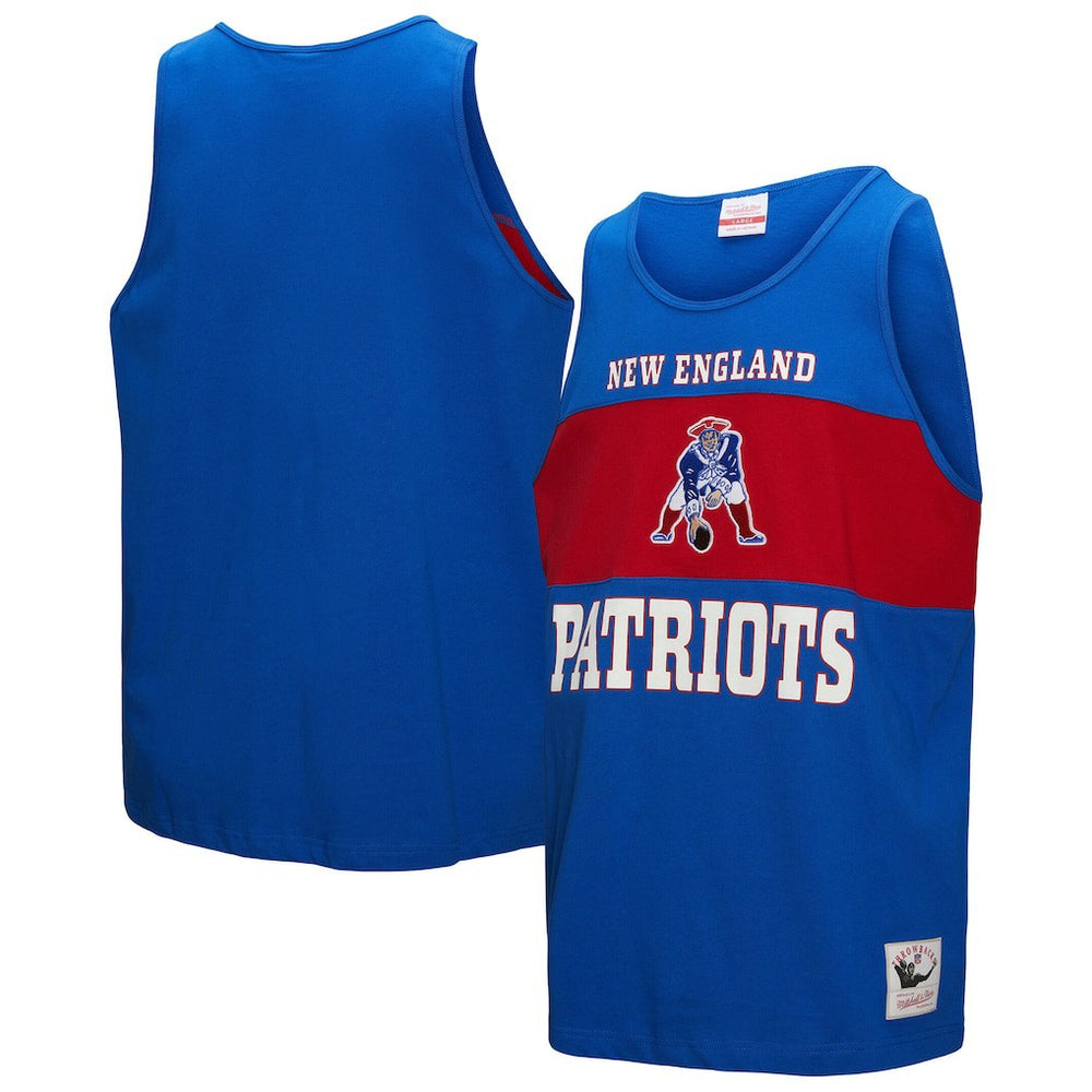 New England Patriots Retro Colorblock Tank Top - Royal on sale