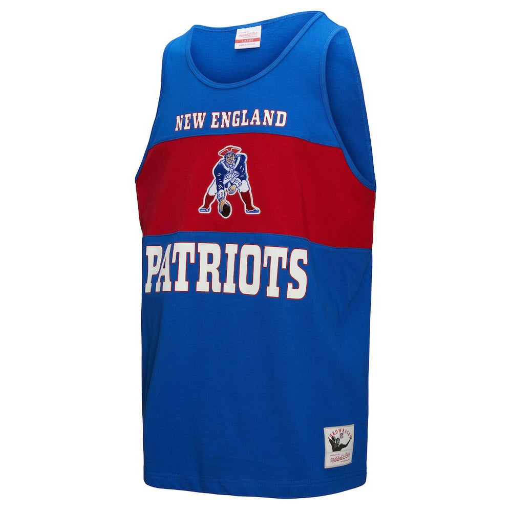 New England Patriots Retro Colorblock Tank Top - Royal on sale