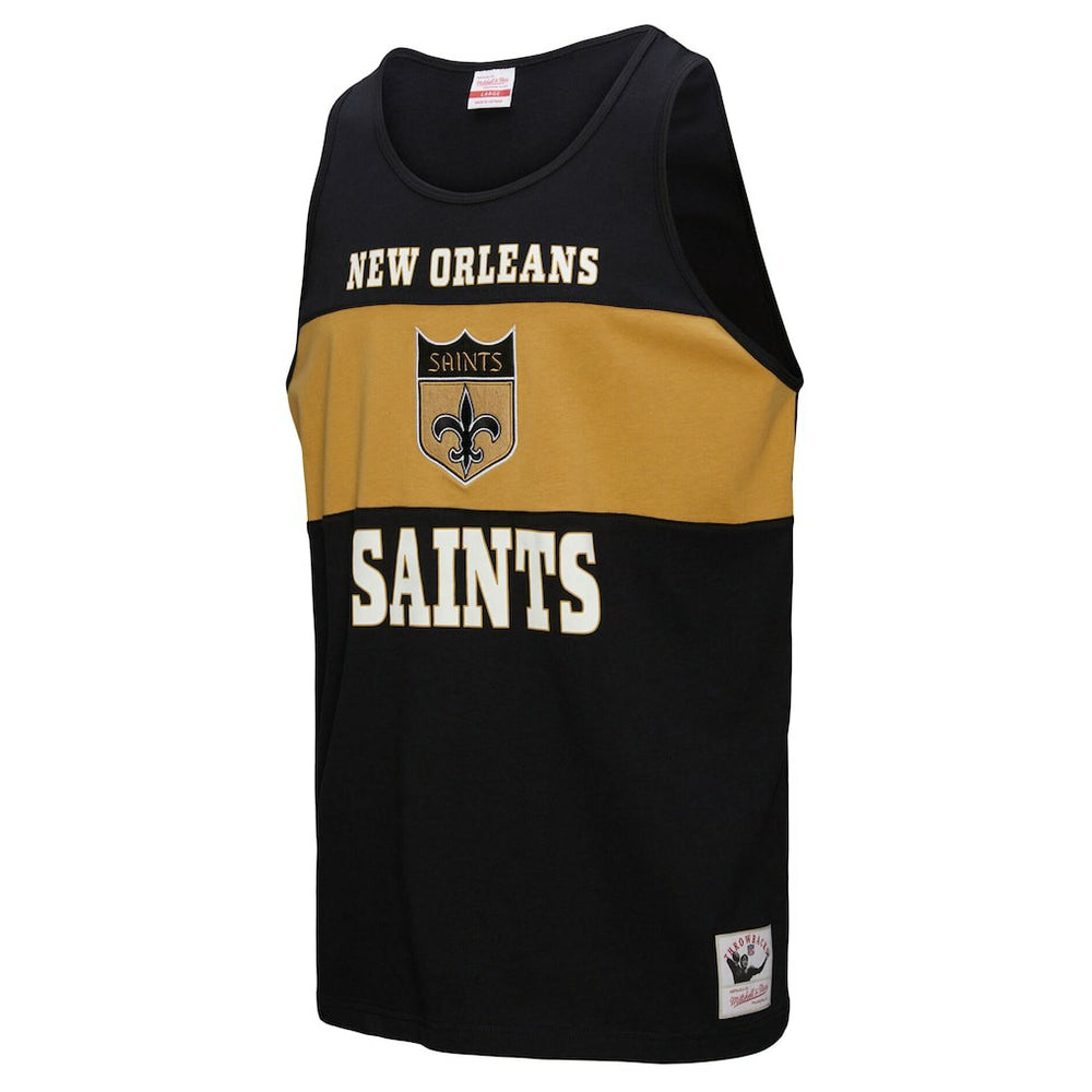 New Orleans Saints Retro Colorblock Tank Top - Black on sale