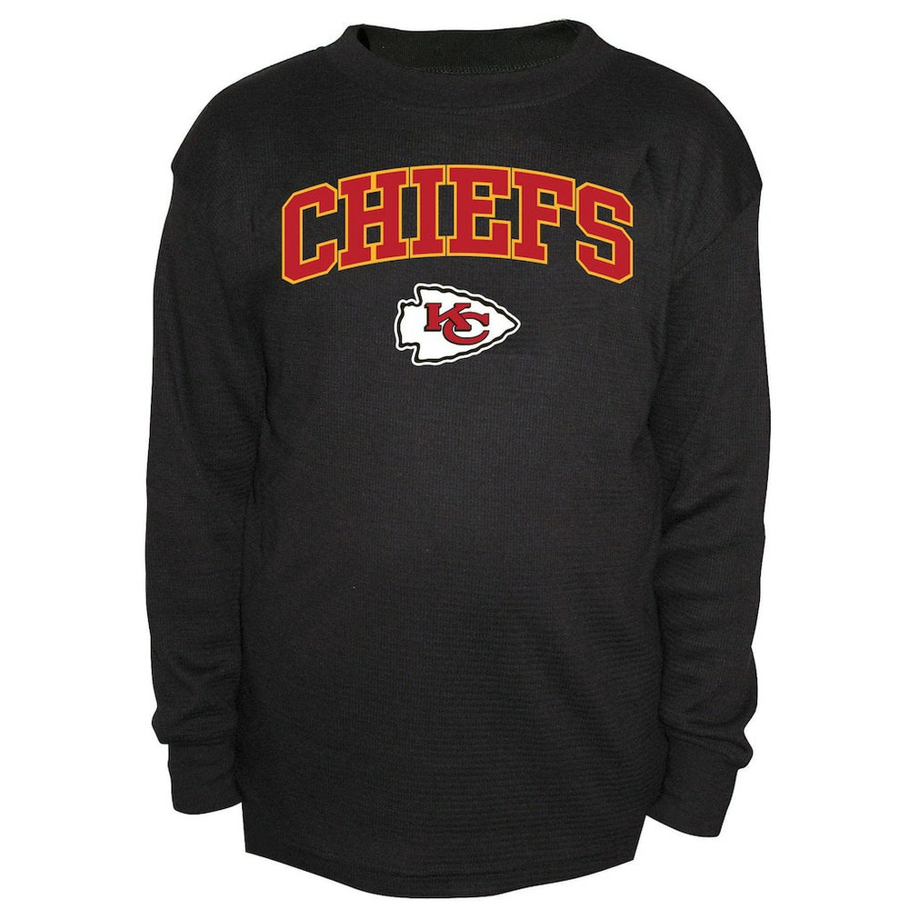 Kansas City Chiefs Big & Tall Thermal Long Sleeve Crew Neck T-Shirt - Black cheap