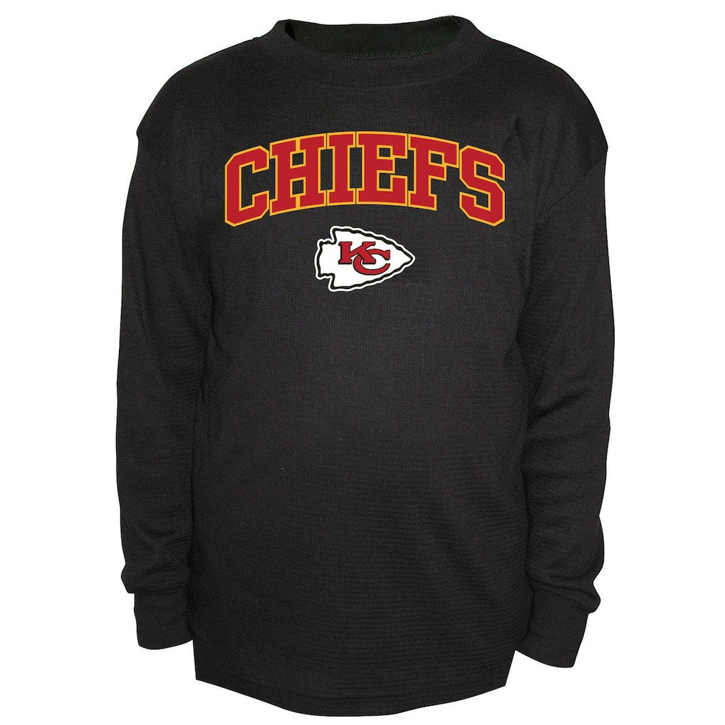 Kansas City Chiefs Big & Tall Thermal Long Sleeve Crew Neck T-Shirt - Black cheap