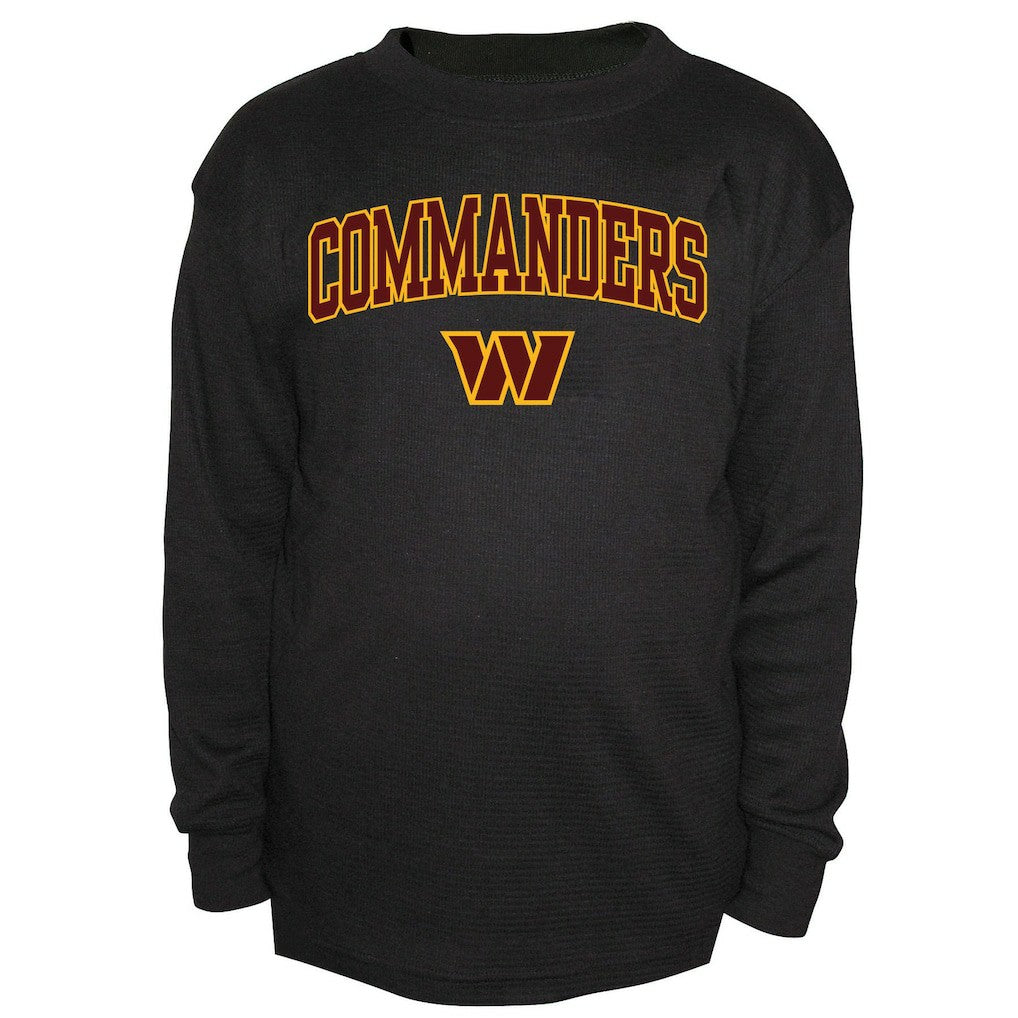 Washington Commanders Big & Tall Thermal Long Sleeve Crew Neck T-Shirt - Black for sale