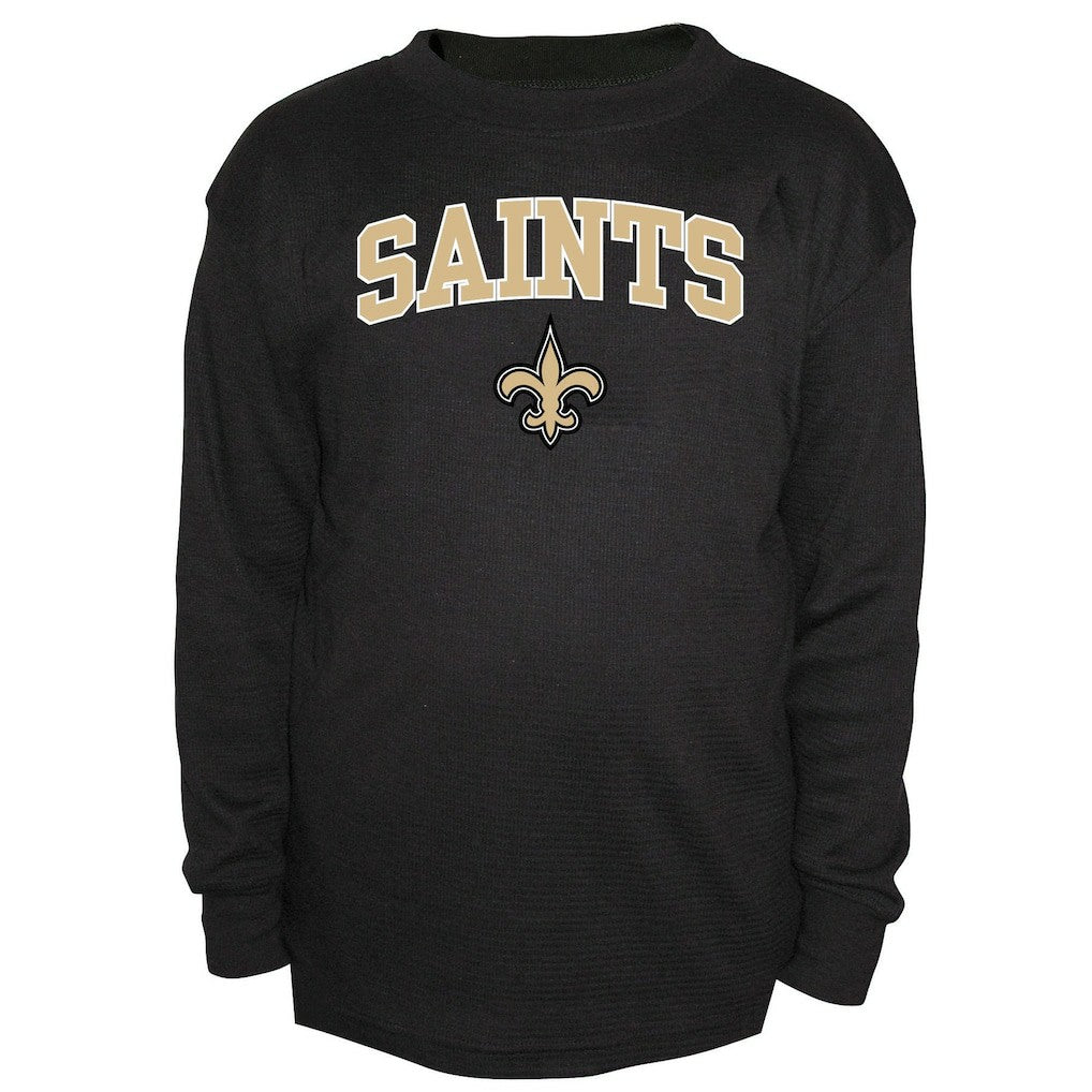 New Orleans Saints Big & Tall Thermal Long Sleeve Crew Neck T-Shirt - Black for sale