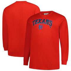 Houston Texans Big & Tall Throwback Thermal Long Sleeve T-Shirt - Red for sale