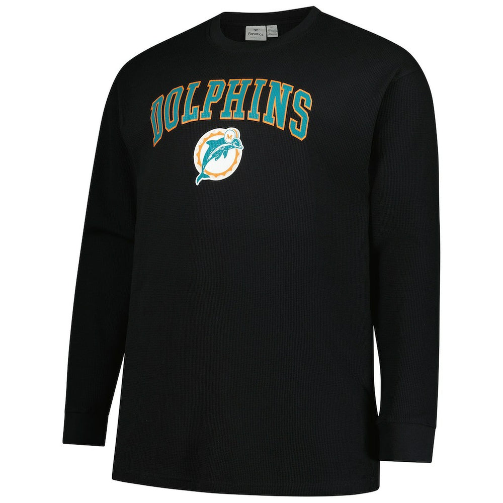 Miami Dolphins Big & Tall Throwback Thermal Long Sleeve T-Shirt - Black online