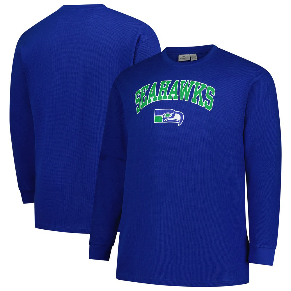 Seattle Seahawks Big & Tall Throwback Thermal Long Sleeve T-Shirt - Royal on sale