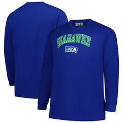 Seattle Seahawks Big & Tall Throwback Thermal Long Sleeve T-Shirt - Royal on sale