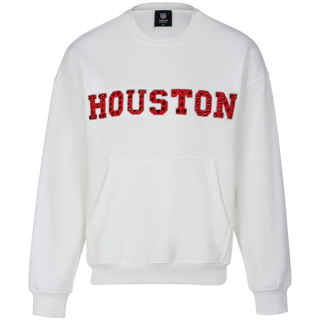 Houston Texans Cuce Women's Chenille Jeweled Sweatshirt - White outlet