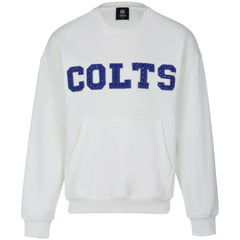 Indianapolis Colts Cuce Women's Chenille Jeweled Sweatshirt - White for sale