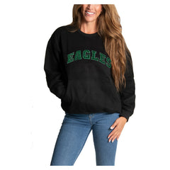 Philadelphia Eagles Cuce Women's Chenille Jeweled Sweatshirt - Black on sale