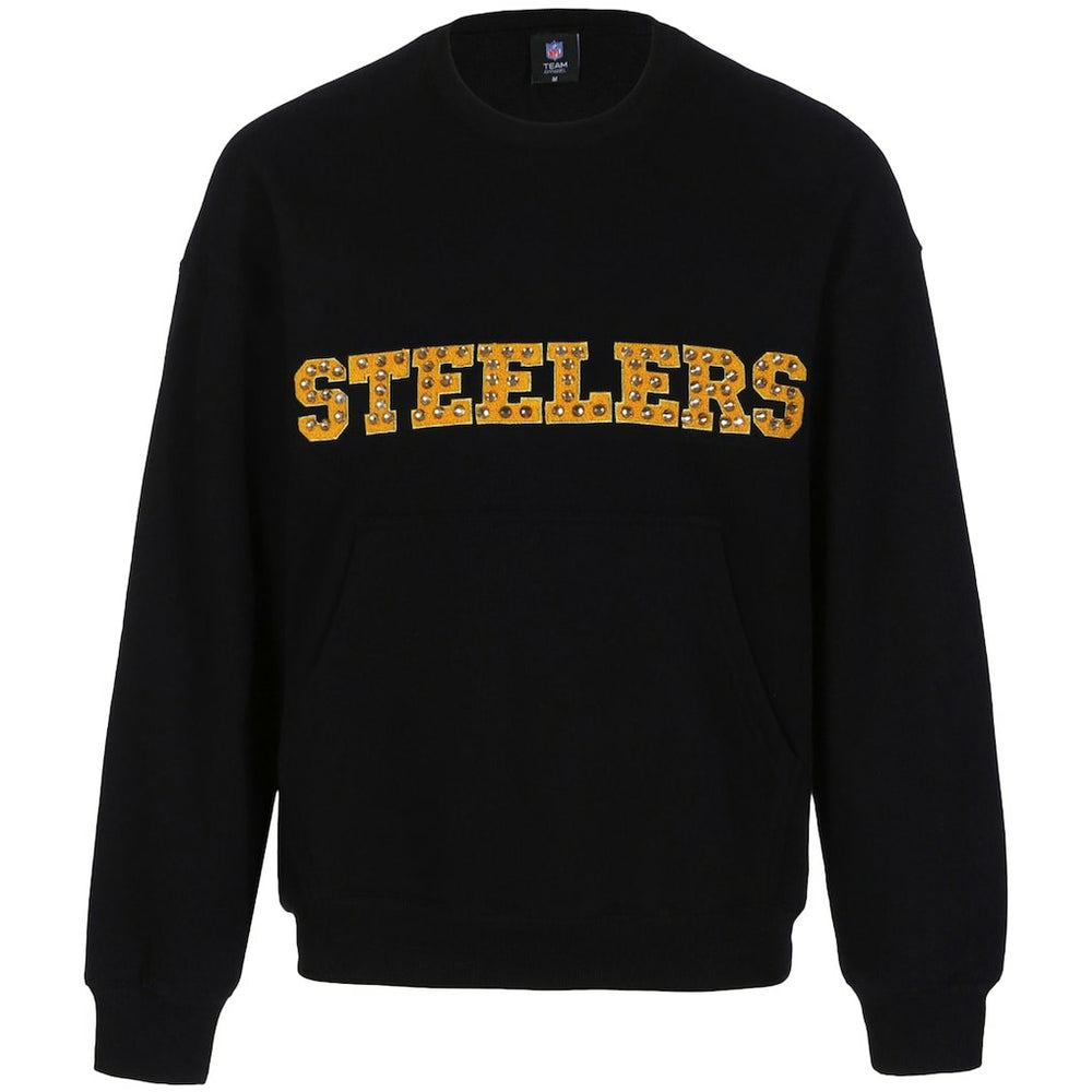 Pittsburgh Steelers Cuce Women's Chenille Jeweled Sweatshirt - Black for sale