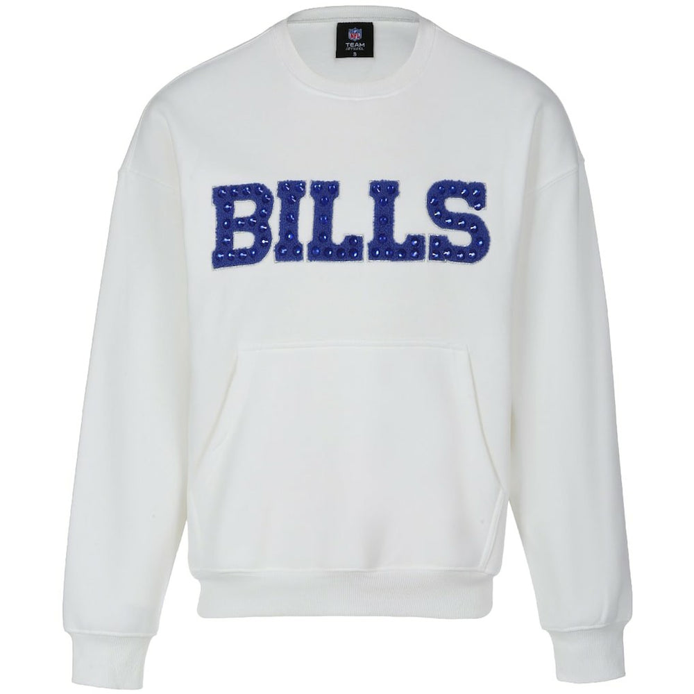Buffalo Bills Cuce Women's Chenille Jeweled Sweatshirt - White cheap