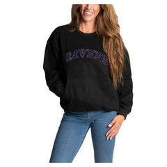 Baltimore Ravens Cuce Women's Chenille Jeweled Sweatshirt - Black outlet