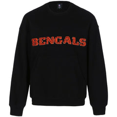 Cincinnati Bengals Cuce Women's Chenille Jeweled Sweatshirt - Black on sale