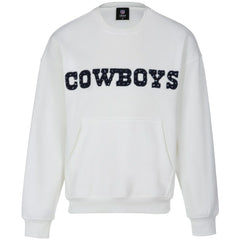 Dallas Cowboys Cuce Women's Chenille Jeweled Sweatshirt - White online
