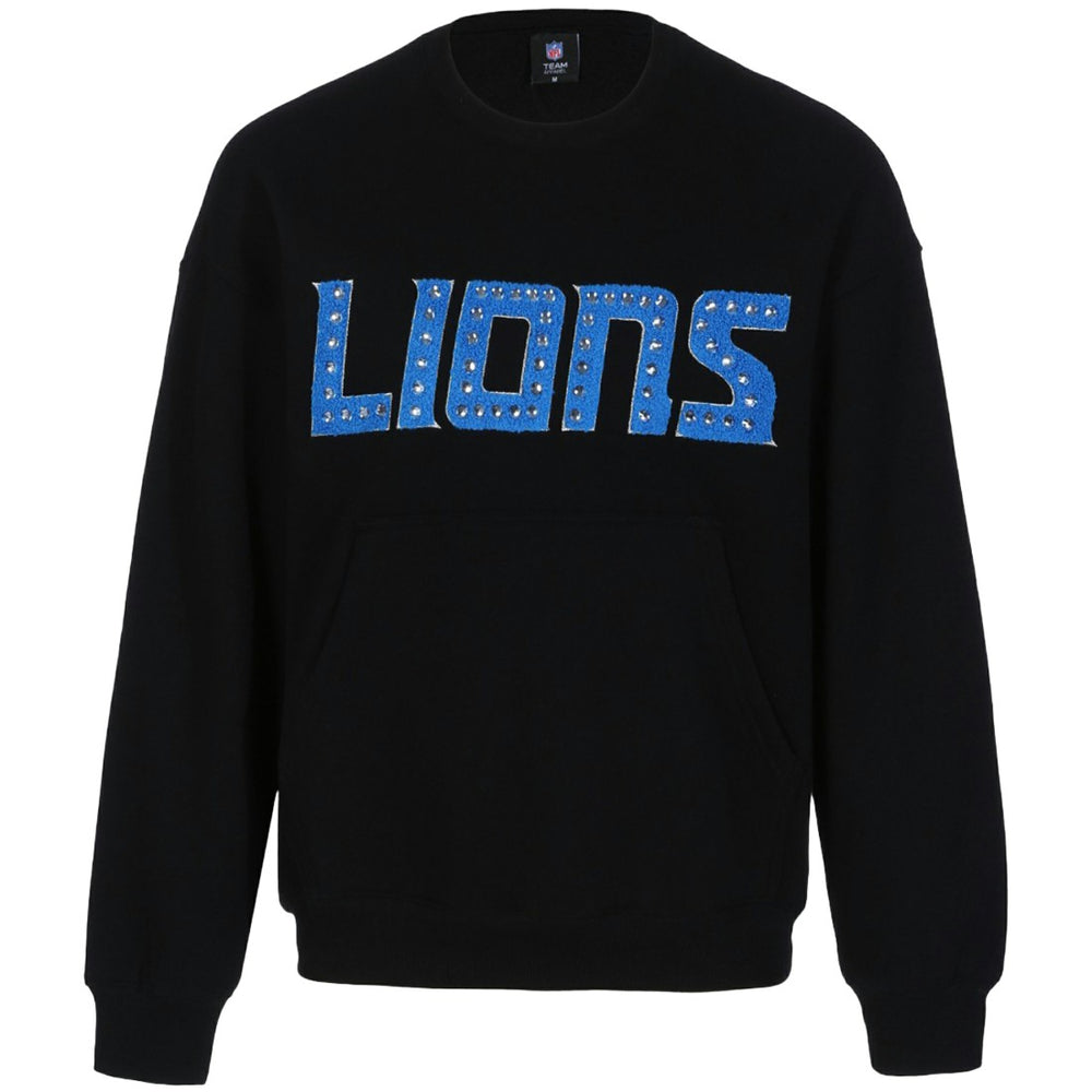 Detroit Lions Cuce Women's Chenille Jeweled Sweatshirt - Black outlet