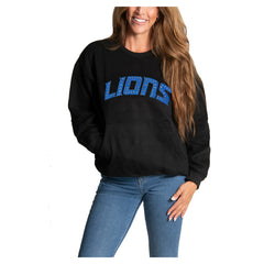 Detroit Lions Cuce Women's Chenille Jeweled Sweatshirt - Black outlet