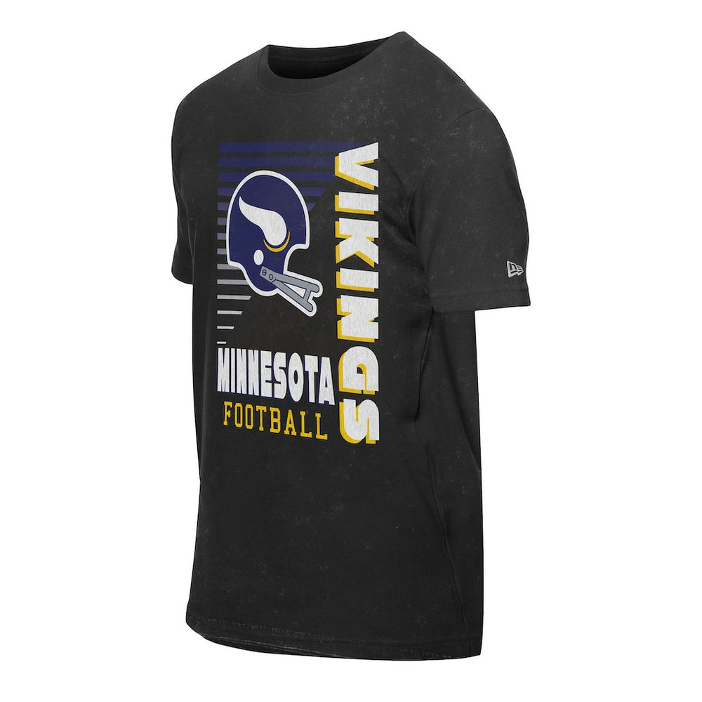 Minnesota Vikings New Era Retro Logo Enzyme Washed Oversized T-Shirt - Black on sale