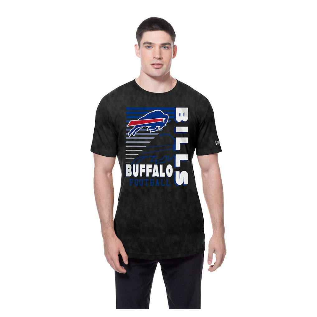 Buffalo Bills New Era Retro Logo Enzyme Washed Oversized T-Shirt - Black on sale