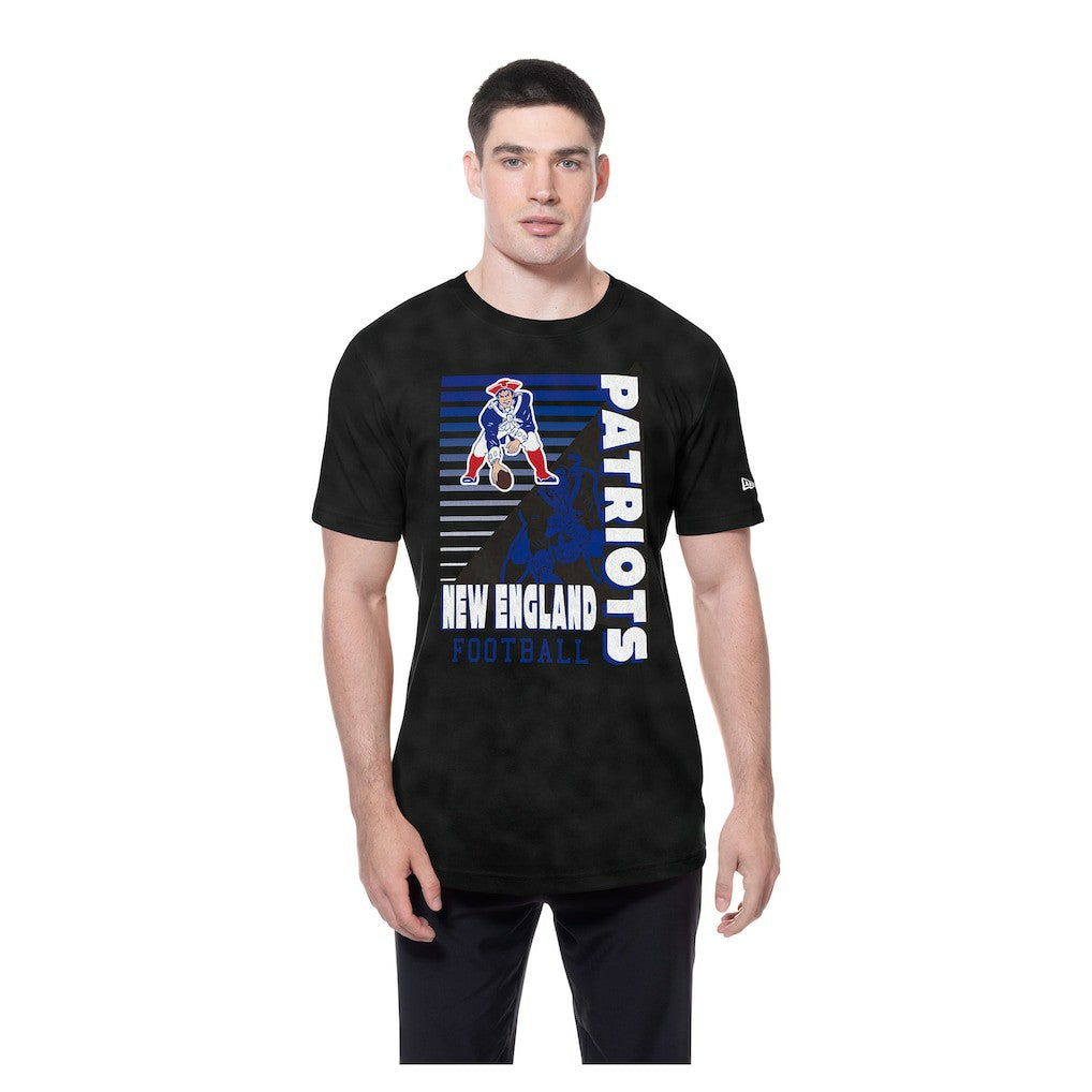 New England Patriots New Era Retro Logo Enzyme Washed Oversized T-Shirt - Black sale