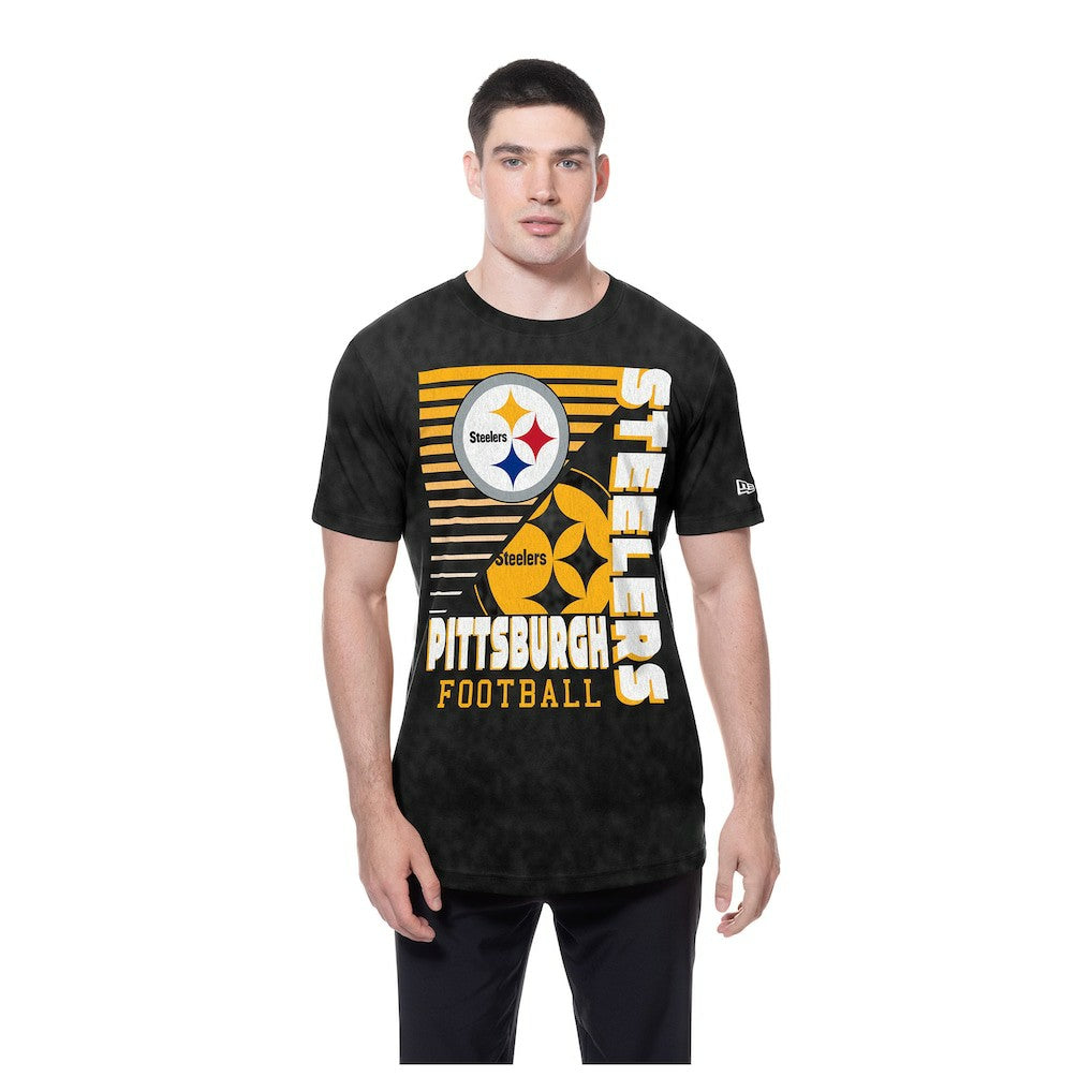 Pittsburgh Steelers New Era Enzyme Washed Oversized T-Shirt - Black on sale