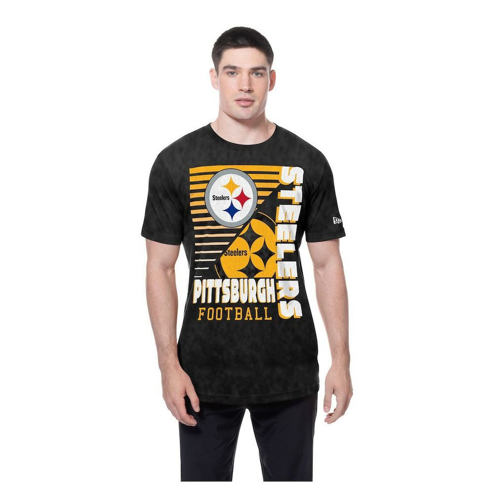 Pittsburgh Steelers New Era Enzyme Washed Oversized T-Shirt - Black on sale
