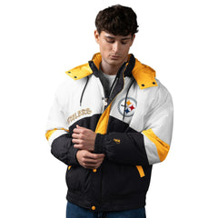 Pittsburgh Steelers Pro Player Shoulder To Shoulder Polyfill Full-Zip Hooded Jacket - Black/Gold sale
